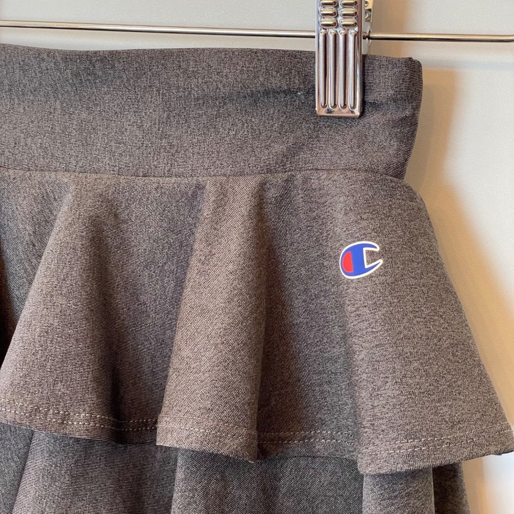 Champion Youth Girls 4 Skort Skirt with Shorts Gray Athleticwear Tiered Ruffles - Picture 2 of 10